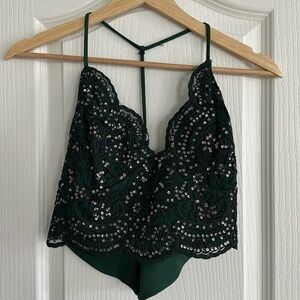 River Island Sequin Lace Crop Top